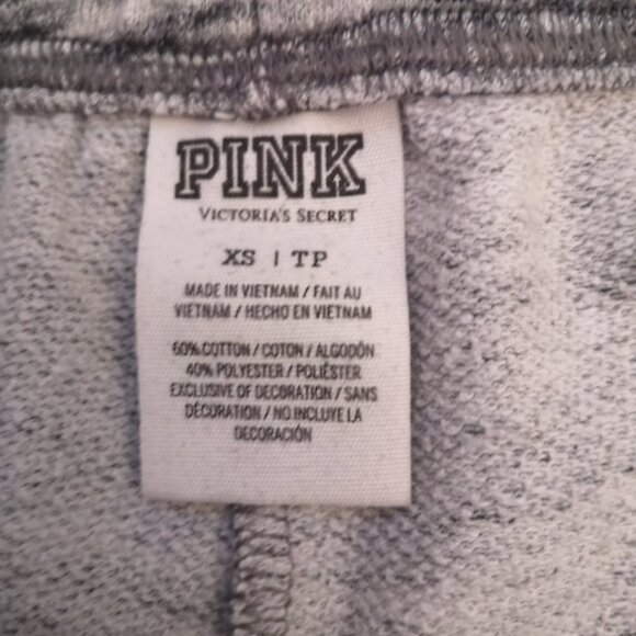 Pink Victoria's Secret Grey & Black Size XS Ladies Elastic & Tie Waist Joggers - Picture 3 of 10